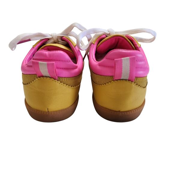Boden Womens Yellow Erin Retro Tennis Trainers Size US8 EU39 Mustard Pink Suede - Picture 7 of 10